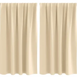 vidaXL Zwart-out Gordijnen met Ringen 2 st Crèmekleurig 140 x 140 cm