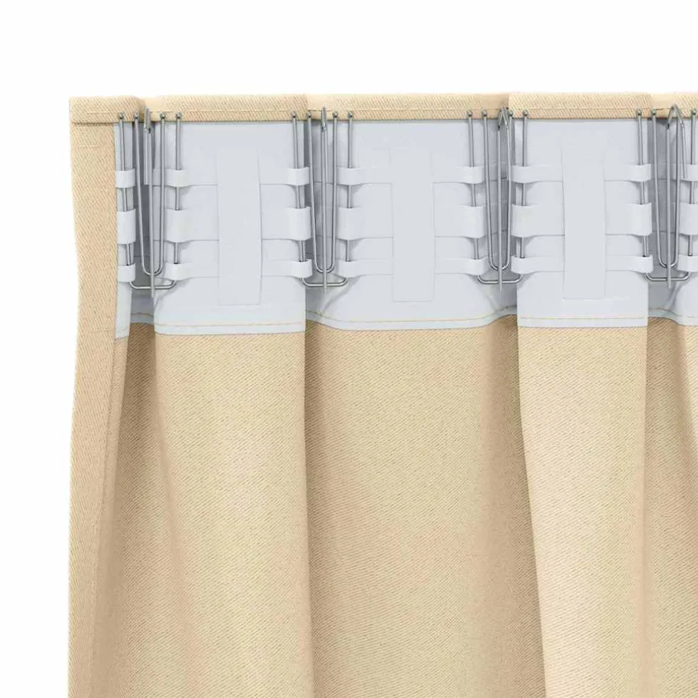 vidaXL Zwart-out Gordijnen met Ringen 2 st Crèmekleurig 140 x 140 cm