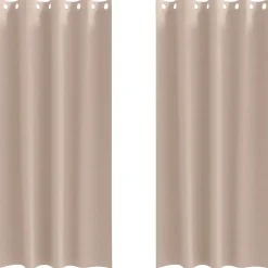vidaXL Zwart-out Gordijnen met Ringen 2 st Taupe 225 x 140 cm