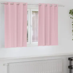 vidaXL Zwart-out Gordijnen met Ringen 2 st Babyroze 140 x 140 cm