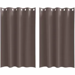 vidaXL Zwart-out Gordijnen met Ringen 2 st Donkerbruin 175 x 140 cm