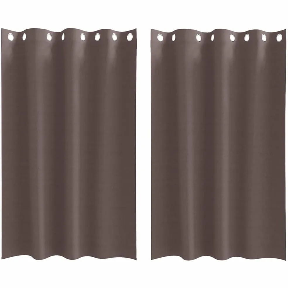 vidaXL Zwart-out Gordijnen met Ringen 2 st Donkerbruin 175 x 140 cm