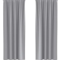 vidaXL Zwart-out Gordijnen met Ringen 2 st Lichtgrijs 245 x 140 cm