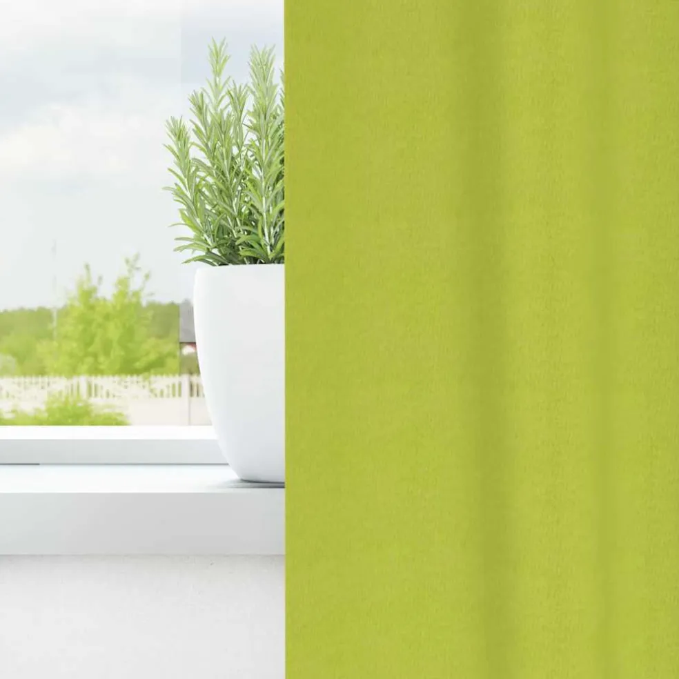 vidaXL Zwart-out Gordijnen met Ringen 2 st Groen 140 x 140 cm