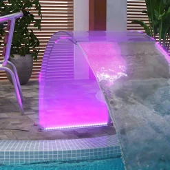 vidaXL Zwembadfontein met RGB LED's 50 cm acryl