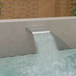 vidaXL Zwembadfontein 45x26x13 cm roestvrij staal zilverkleurig