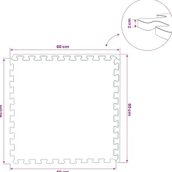 vidaXL Zwembad Grondmat 6 st Blauw 2,16 m² EVA Schuim