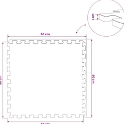 vidaXL Zwembad Grondmat 6 st Grijs 2,16 m² EVA Schuim