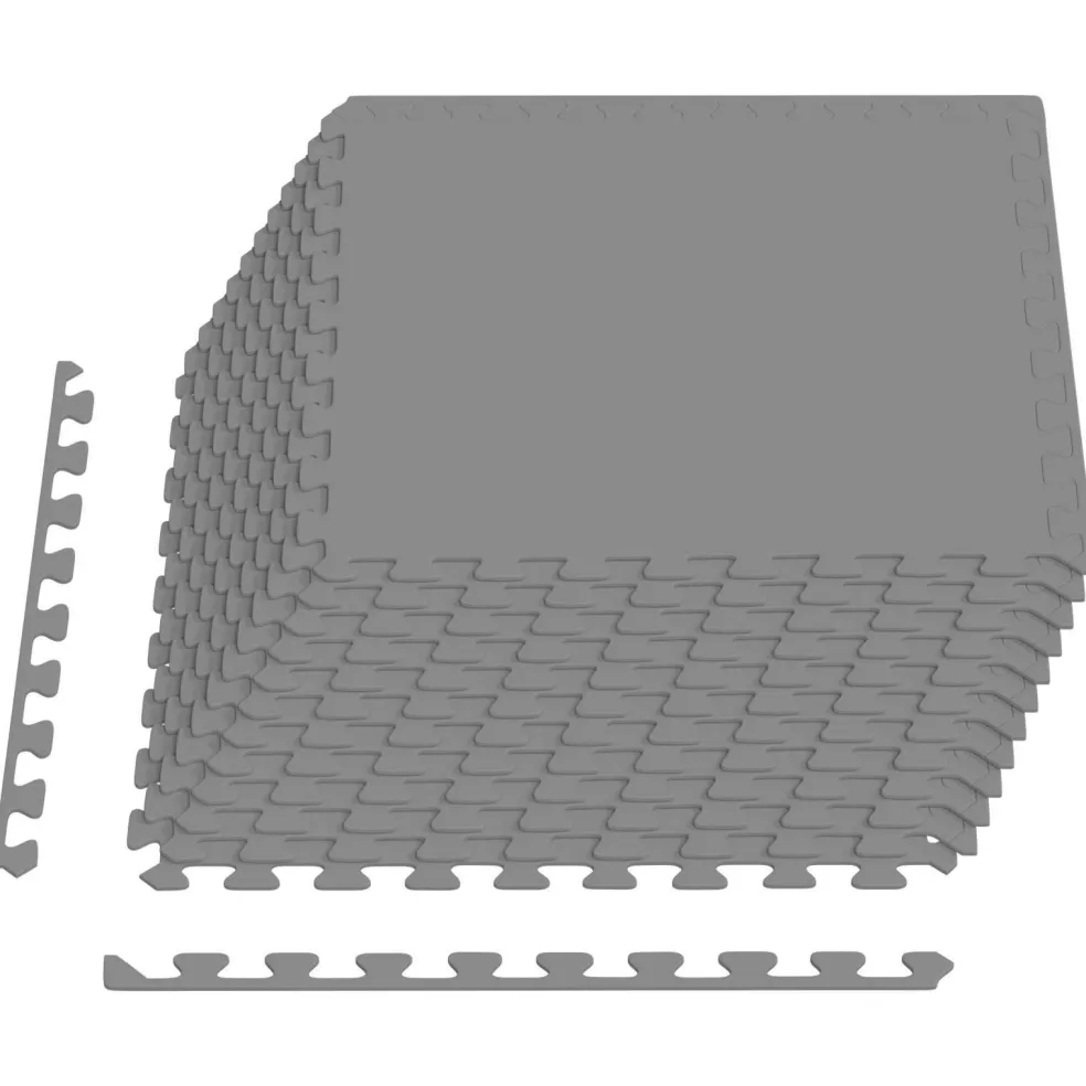 vidaXL Zwembad Grondmat 12 st Grijs 4,32 m² EVA Schuim