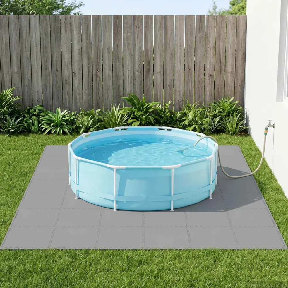 vidaXL Zwembad Grondmat 12 st Grijs 4,32 m² EVA Schuim