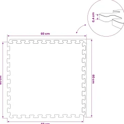 vidaXL Zwembad Grondmat 12 st Zwart 4,32 m² EVA Schuim