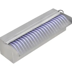vidaXL Zwembadwaterval met LED's rechthoekig 30 cm roestvrij staal