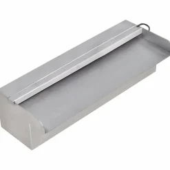 vidaXL Zwembadwaterval met LED's rechthoekig 30 cm roestvrij staal