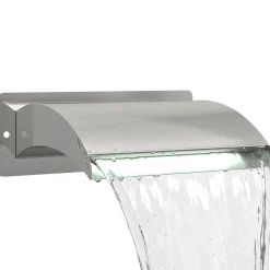 vidaXL Zwembadwaterval met LED Roestvrij staal 304 30 x 9 x 26 cm
