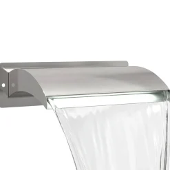 vidaXL Zwembadwaterval met led Roestvrij staal 304 51 x 26 x 13 cm