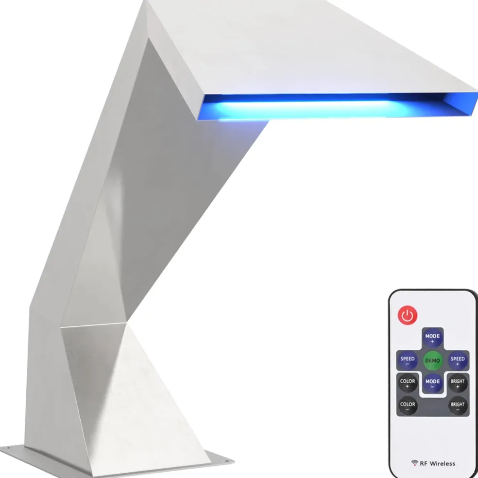 vidaXL Zwembadwaterval met RGB-LEDs Roestvrij staal 63,5 x 29 x 51 cm