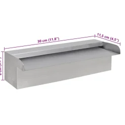 vidaXL Zwembadwaterval rechthoekig 30 cm roestvrij staal