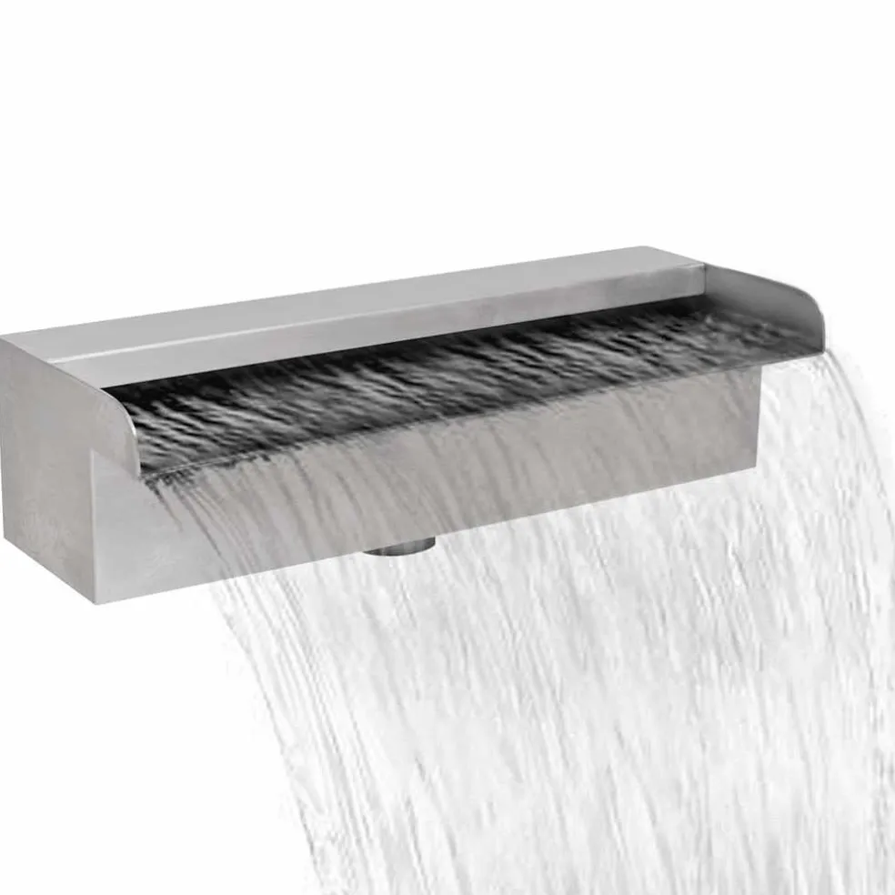 vidaXL Zwembadwaterval rechthoekig 30 cm roestvrij staal