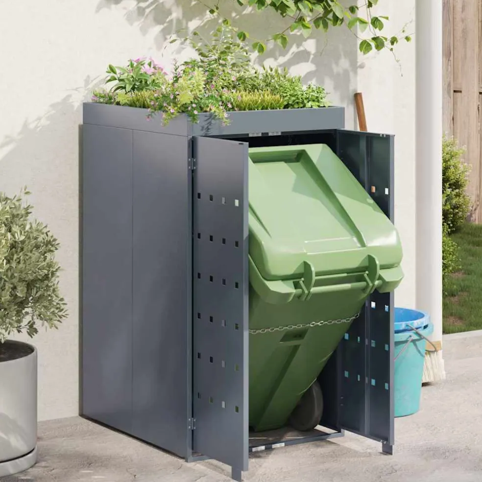 vidaXL Zwenkwagen Opslag met Plantenbakdak voor Enkel 240L Bak