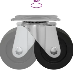 vidaXL Zwenkwiel 2 st Zilver 60 x 60 x 50 mm IJs en nylon