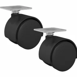 vidaXL Zwenkwiel 2 st Zwart 39,5 x 39,5 x 37,8 mm Ijzer en PP