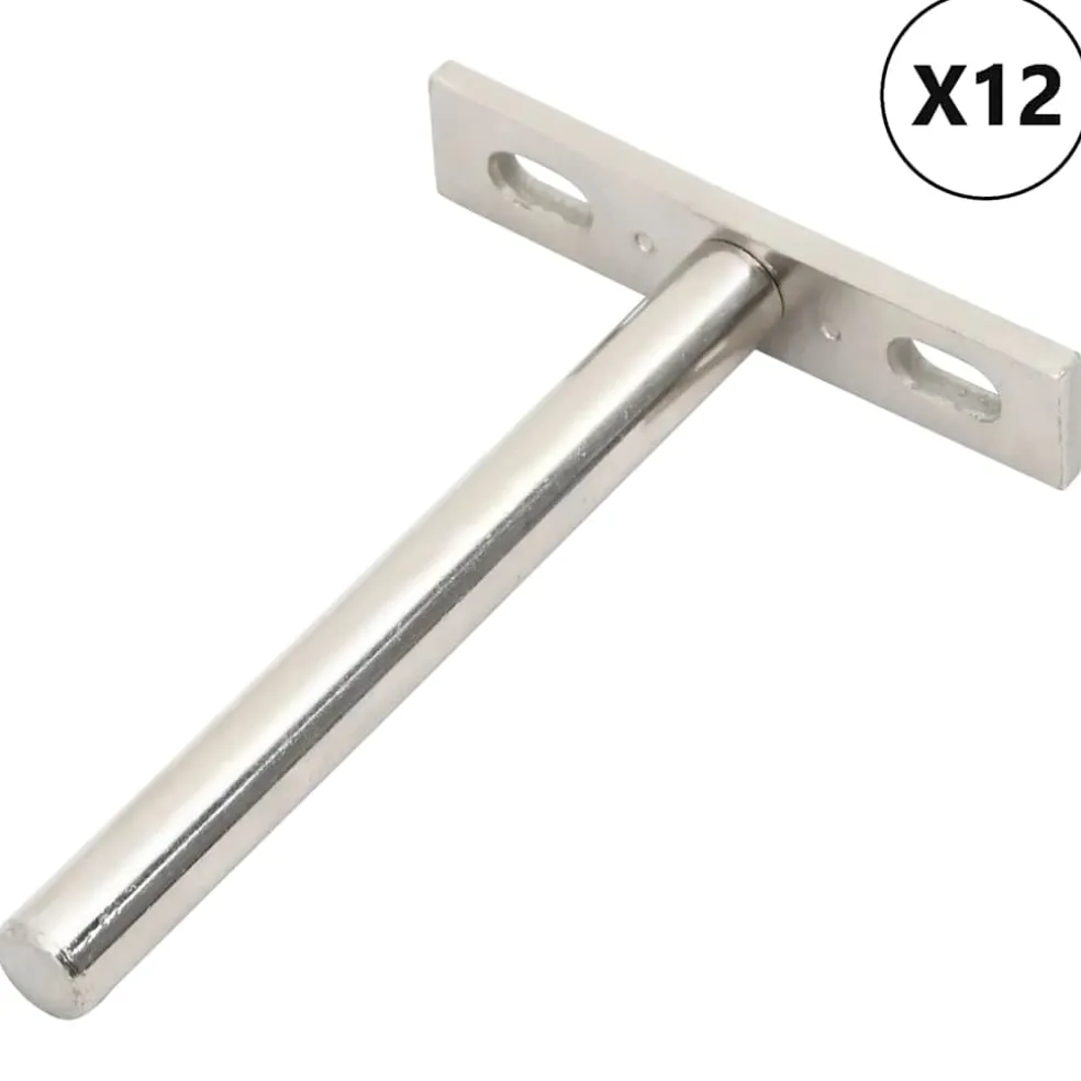 vidaXL Zwevende plankdragers 12st onzichtbaar Ø10x100 mm koolstofstaal