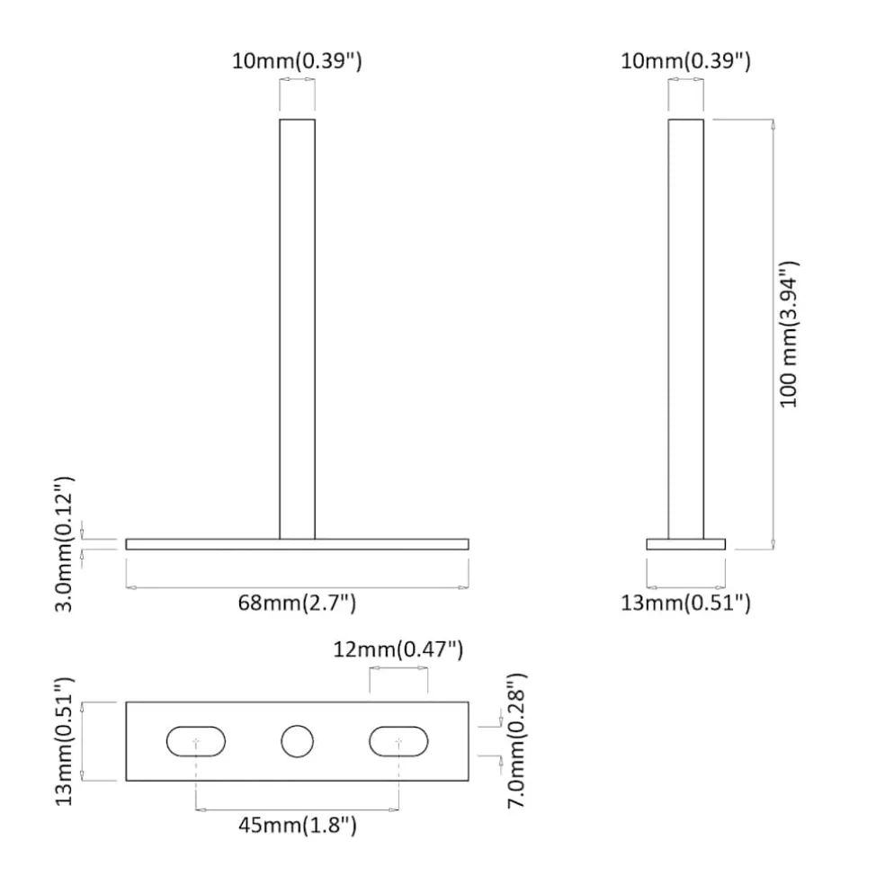 vidaXL Zwevende plankdragers 12st onzichtbaar Ø10x100 mm koolstofstaal