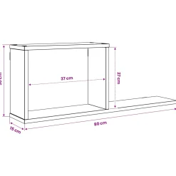 vidaXL Zwevende schappen Zwart eiken 80 x 15 x 30 cm Bewerkt hout