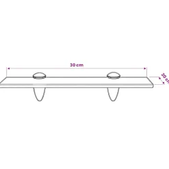 vidaXL Zwevend schap 30x20 cm 8 mm glas