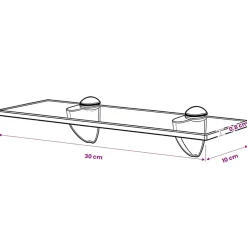 vidaXL Zwevend schap 30x10 cm 8 mm glas