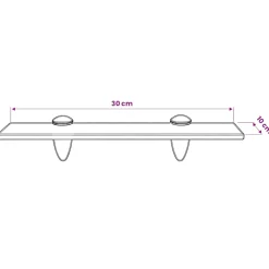 vidaXL Zwevend schap 30x10 cm 8 mm glas