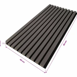 WallArt Wandpanelen 4 st 80 x 40 cm Donkergrijs